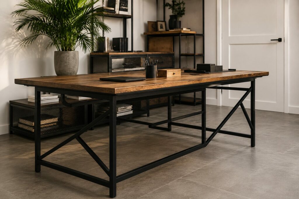 Mobilier métallique sur mesure conçu par RCT Farges à Saint-Vérand.